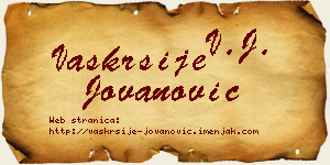 Vaskrsije Jovanović vizit kartica